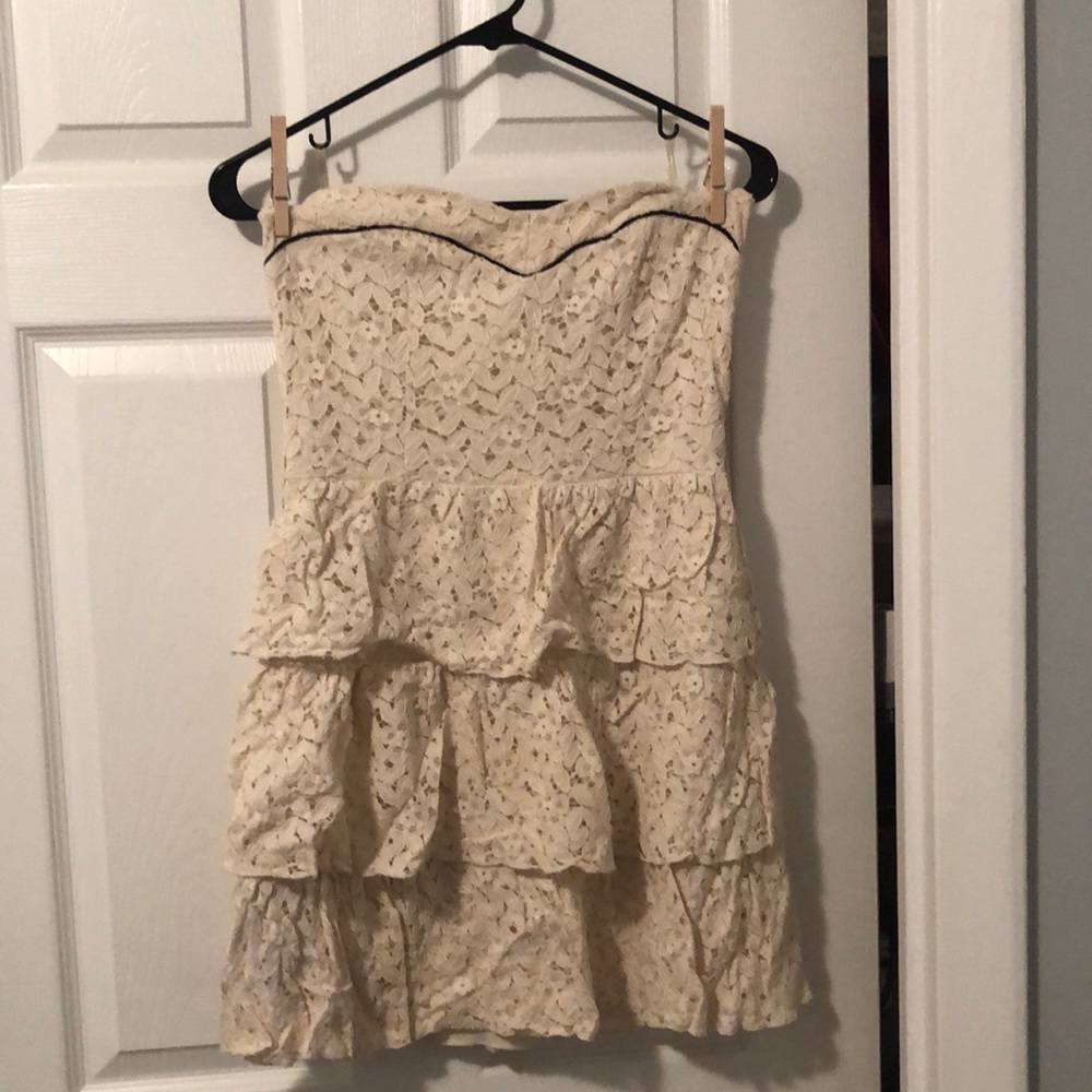 Cream mini lace dress